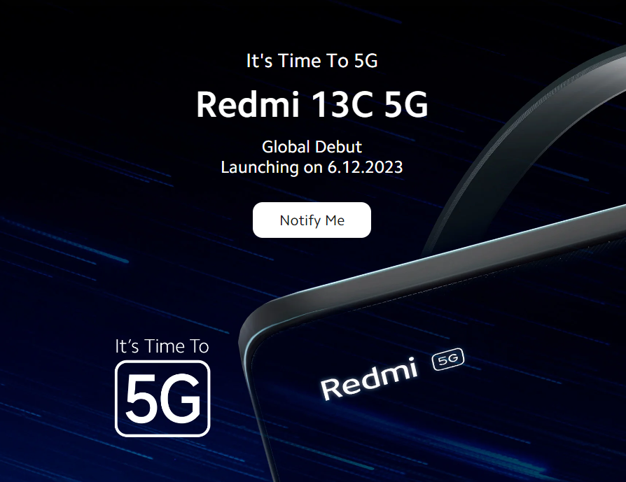 Redmi 13C 5G Set to Debut on December 6th